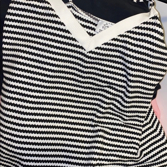 Zara white black print  tank Top - Picture 6 of 13